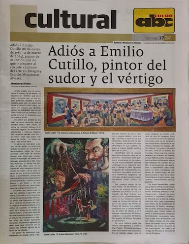 "Adiós a Emilio Cutillo, pintor del sudor y el vértigo".