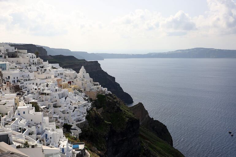 Una vista general de Santorini, en Grecia. 