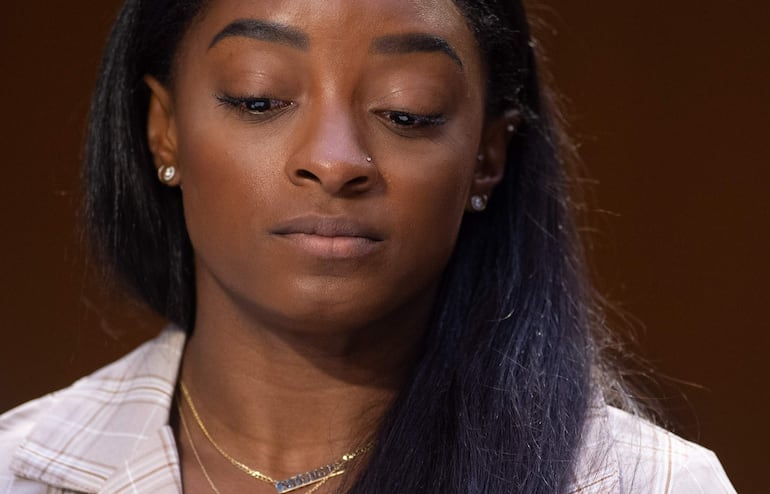 Simone Biles, ante el Senado de Estados Unidos.