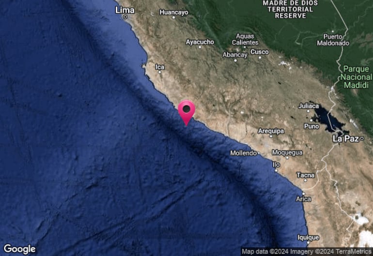 Zona de la alerta sísmica en Perú.