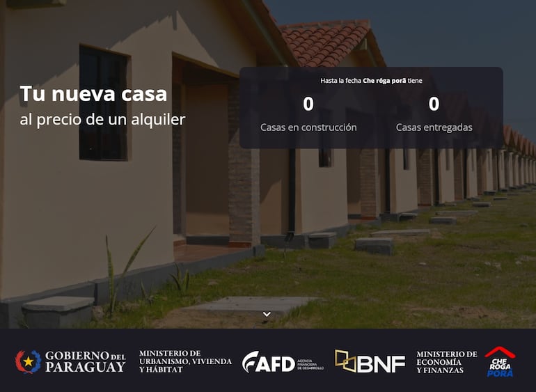 En el portal de Che Róga Porã no se reporta nada referente a los proyectos que el Estado evalúa. Muchos de las compañían que pueden participar en el programa registran nexos políticos y negro historial.