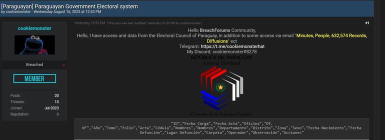 Supuestamente, habrían hackeado bases de datos sensibles de la Policía Nacional.