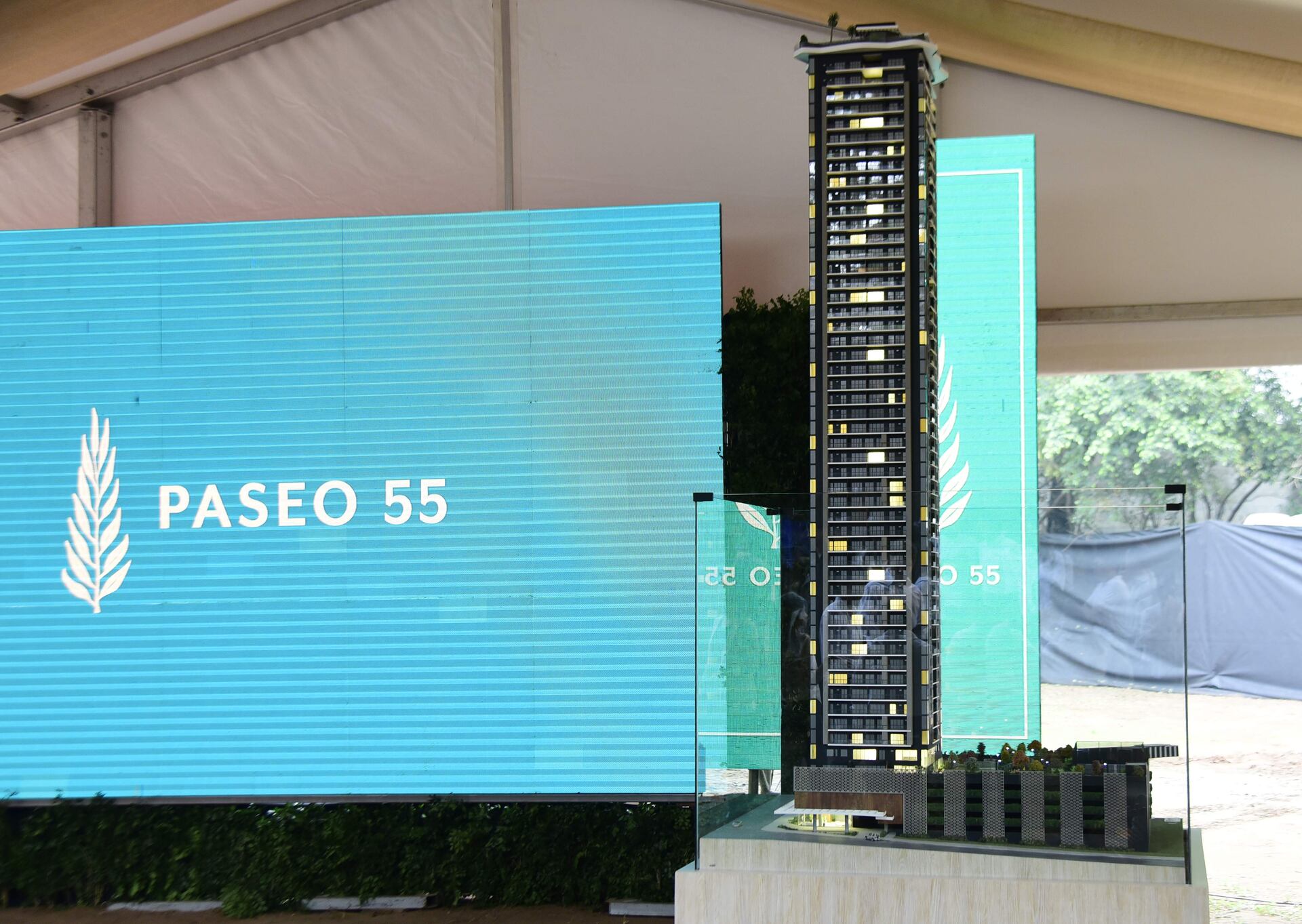 Maqueta de Paseo55, cuya construcción ya comenzó en Asunción.