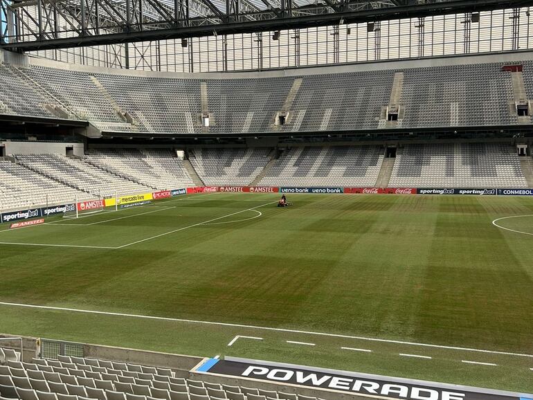 Así luce el Arena de Baixada para Athletico Paranaense vs. Cerro Porteño.