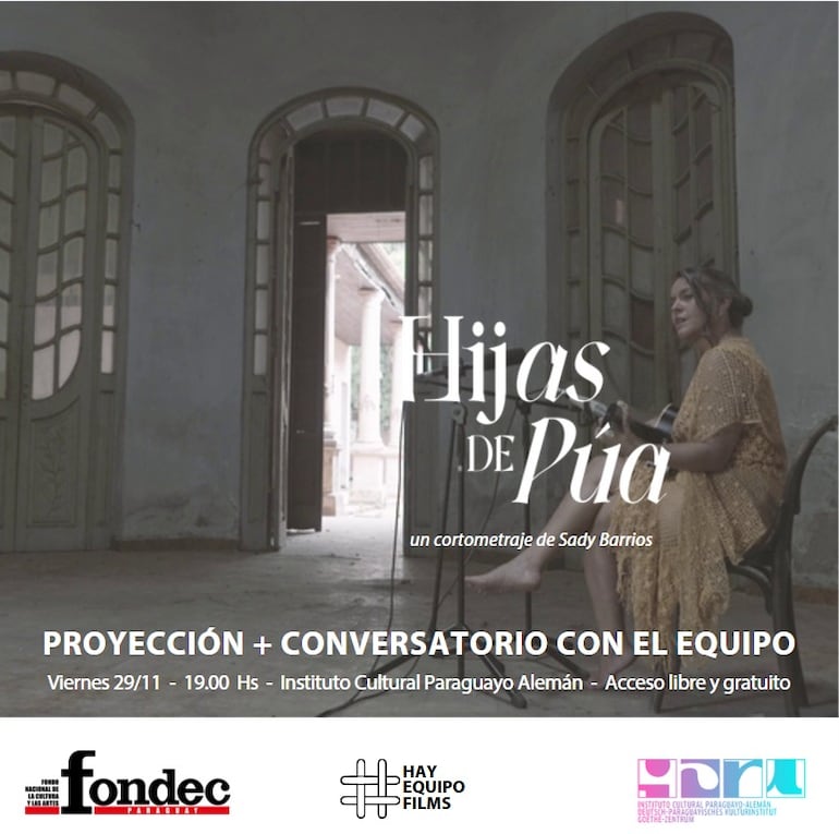 Afiche promocional del cortometraje "Hijas de púa" que se exhibirá hoy en el ICPA.