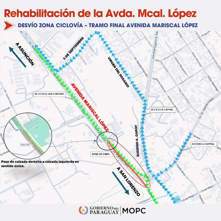 Este miércoles 8 de enero inician las primeras intervenciones de mejoramiento integral de la Avda. Mariscal López.