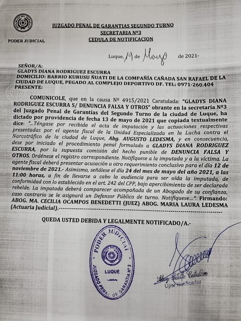 Al tiempo de preguntarse que tiene que ver un fiscal anti narcóticos en todo esto Gladys confesó no saber qué hacer ahora