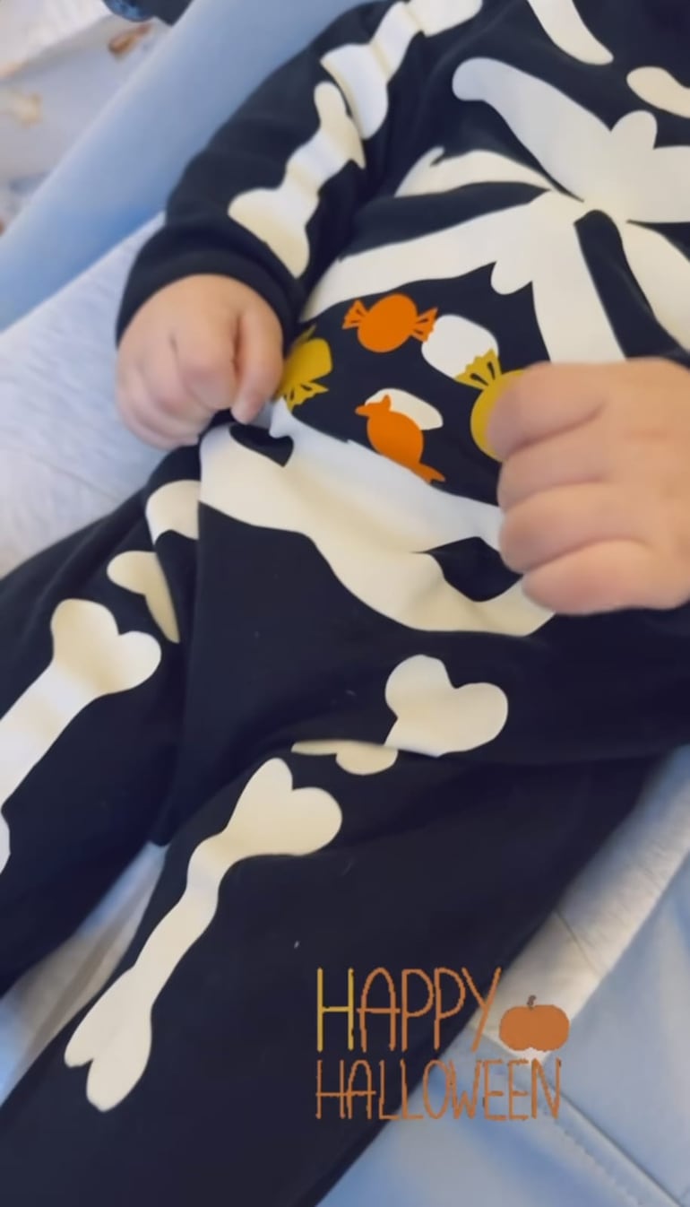 Baby Muñiz lució así el día de Halloween. (Captura de la historia de Instagram de Nadia Ferreira)