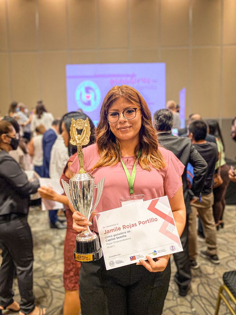 Jamile Rojas Portillo, una de las mujeres ganadores del proyecto Capital Semilla.