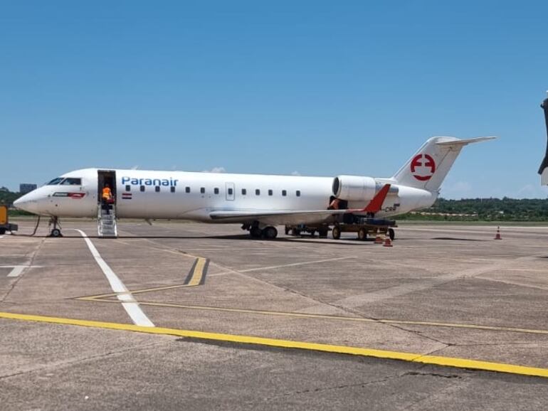 Nave de Paranair que tuvo problemas técnicos esta mañana. (gentileza).