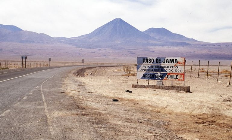 Paso de Jama, zona fronteriza entre las repúblicas de Chile y Argentina.