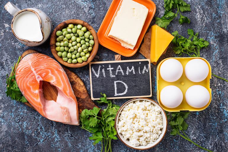 Alimentos ricos en vitamina D.