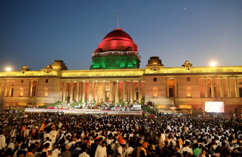 Vista general de la ceremonia de investidura legislativa, en el Palacio presidencial, en Nueva Delhi. 