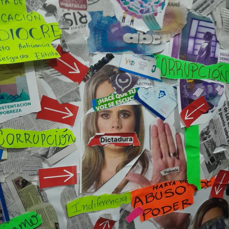 Un collage elaborado por jóvenes y adolescentes de Ciudad del Este para expresar que están hartos de varios problemas sociales./Gentileza.