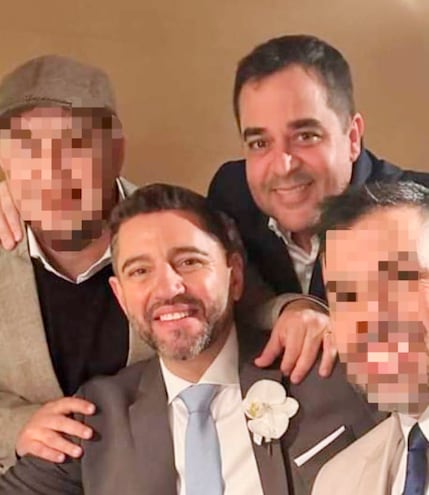 Pedro Alliana y Guillermo del Puerto, en la boda de Montserrat Alliana, hija del vicepresidente de la República.