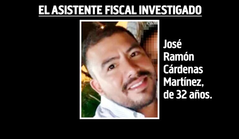 José Ramón Cárdenas Martínez (32), asistente fiscal investigado por la extorsión a los policías imputados como extorsionadores.