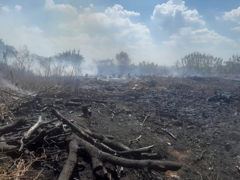 Gran incendio en el barrio Roberto L. Pettit de Asunción.