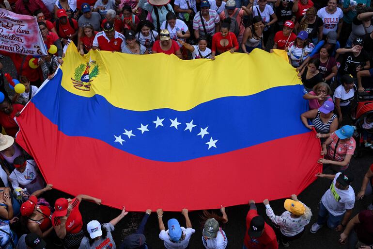 Partidarios del presidente venezolano Nicolás Maduro durante una marcha en Caracas, el pasado 28 de septiembre.