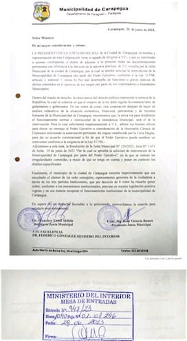 Pedido de Intervención de la Municipalidad de Carapeguá.