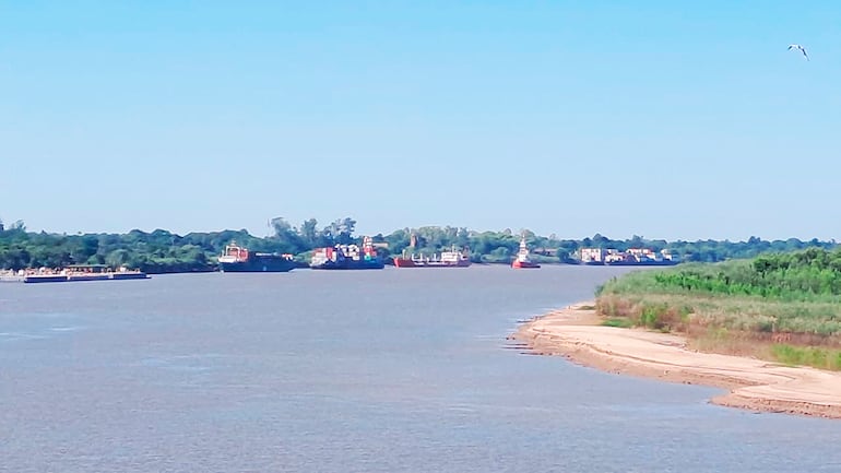 Vuelta Queso, Km 60 del río Paraguay. Km 1301 de la  Hidrovía, aguas abajo del Puerto De Pilar. (Archivo).