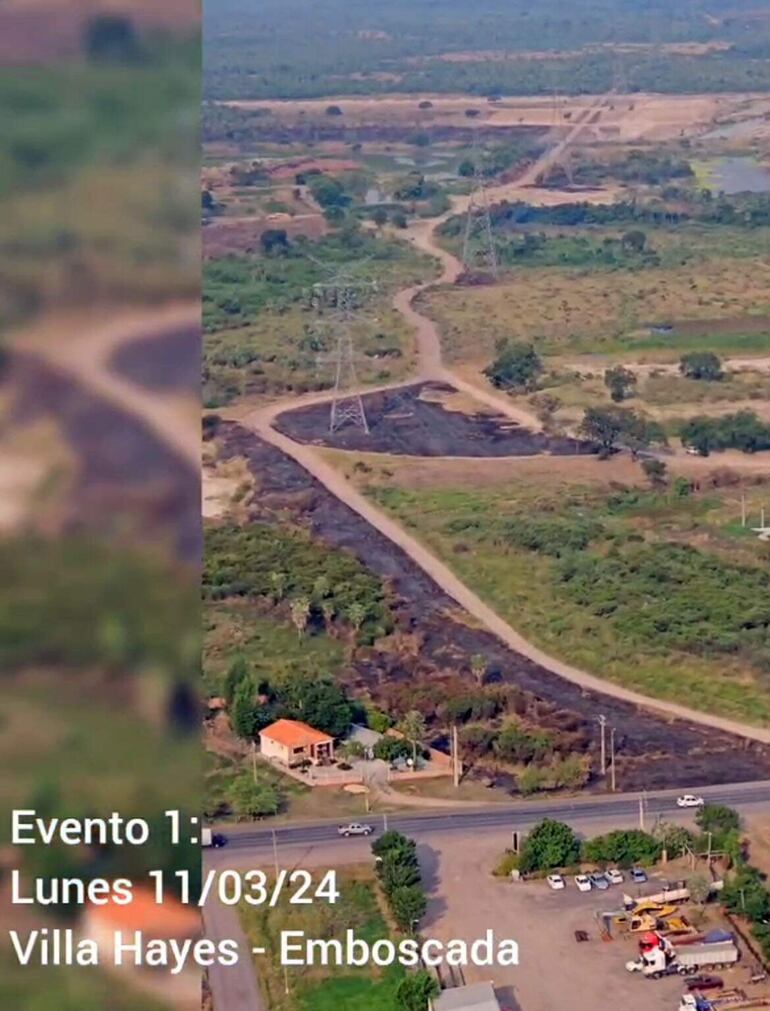 Mediante el sobrevuelo realizado el lunes 11 de marzo en la zona donde indicaba la avería  detectaron  el primer incendio.