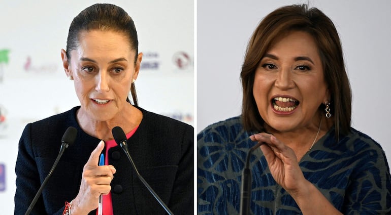 Las aspirantes a presidenta de México, Claudia Sheinbaum (i) y Xóchitl Gálvez.