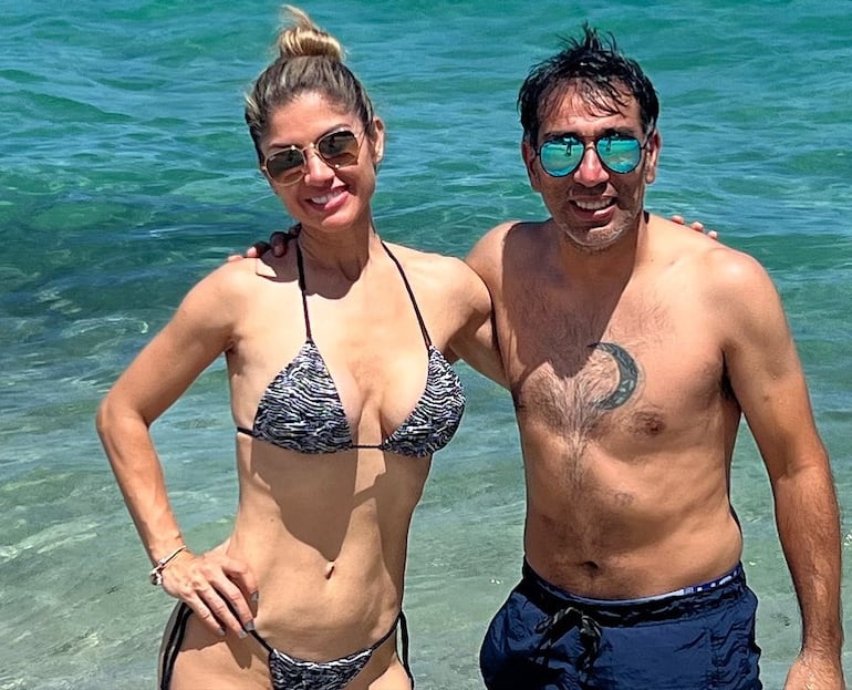 Alicia Ramírez y Nelson Cuevas en Miami Beach.