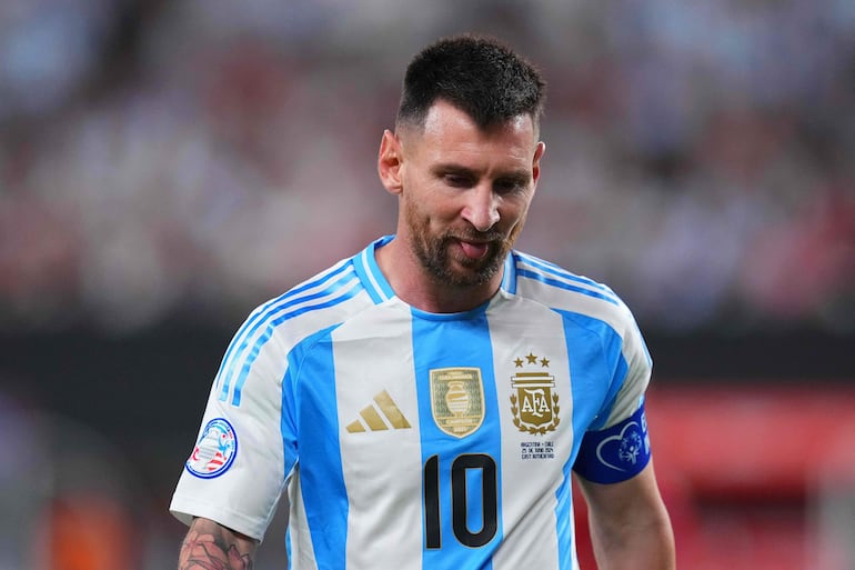 Lionel Messi, jugador de la selección de Argentina, en el partido frente a Chile por la segunda fecha del Grupo A de la Copa América 2024 en el MetLife Stadium, en East Rutherford, New Jersey.