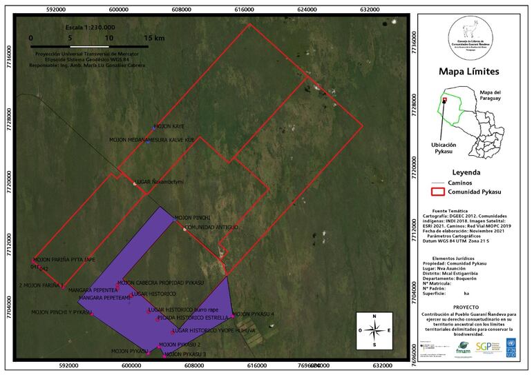 Mapa de la Comunidad Pykasu.