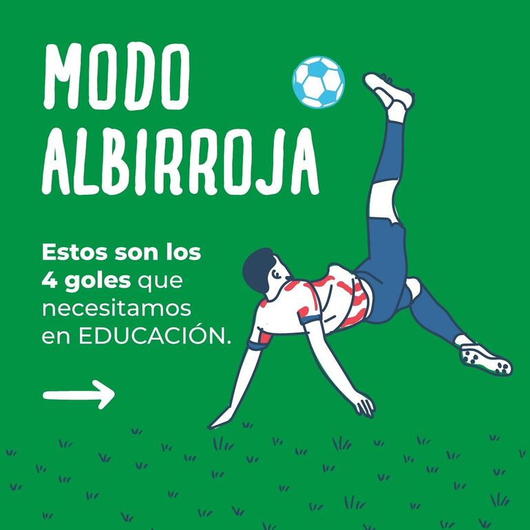 Modo Albirroja, los cuatro goles que se necesitan en educación, según el Observatorio Educativo Ciudadano.