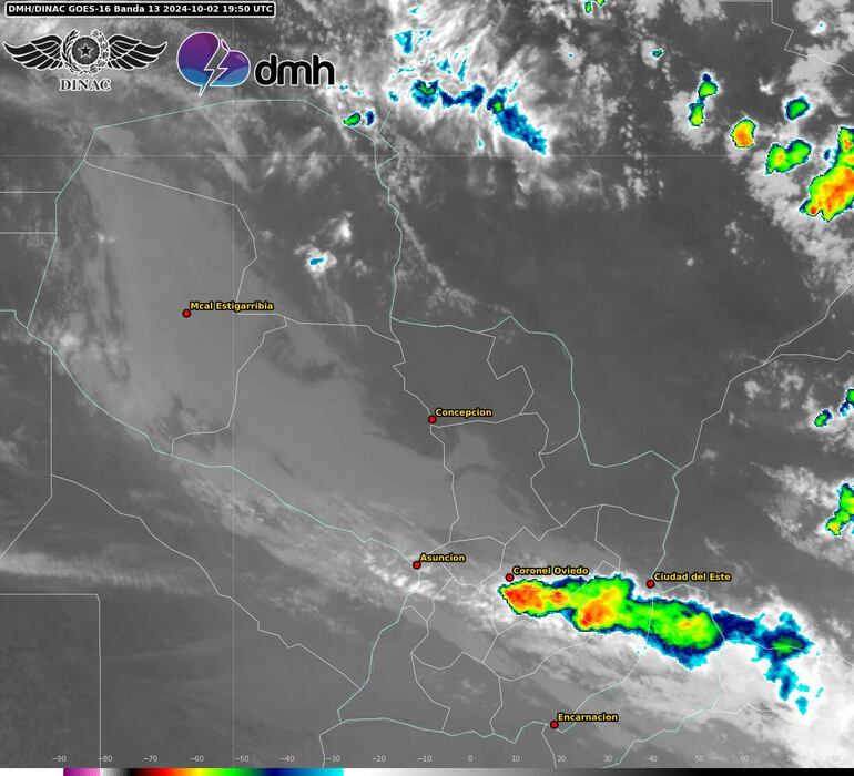 La Dirección de Meteorología e Hidrología (DMH) anuncia tormentas eléctricas en el territorio paraguayo.