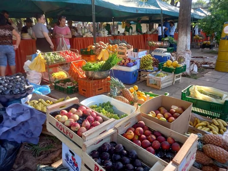 La mayor cantidad de feriantes se encuentra instalada en la plaza Mariscal López de Santaní, ofreciendo los mejores productos agropecuarios a los clientes