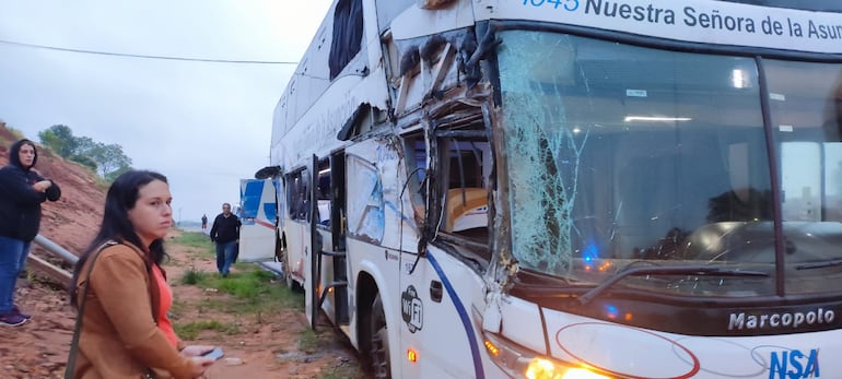 Momento del accidente en Caacupé.