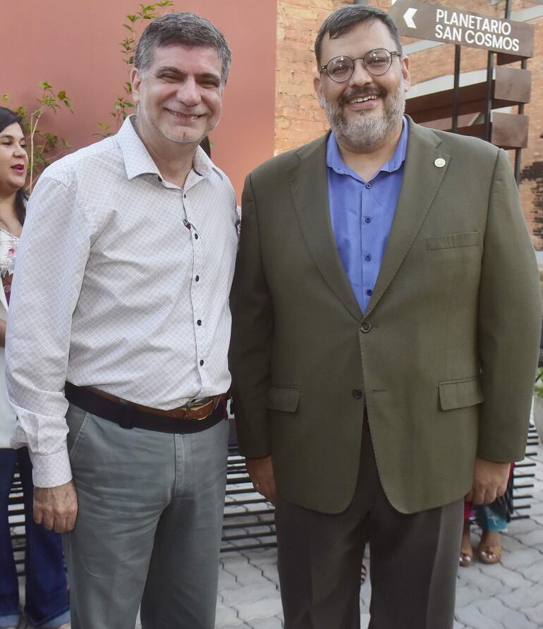 Christian Schaerer y el historiador Herib Caballero Campos.