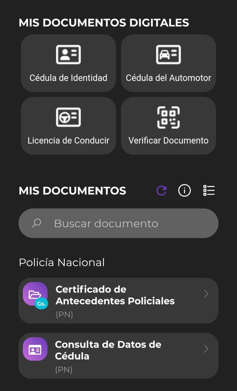 La cédula de identidad, la licencia de conducir y la cédula del automotor están disponibles en formato digital.