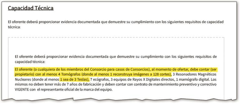 En la  capacidad técnica se exigen unos equipos, pero, según las especificaciones, deben instalarse otros.