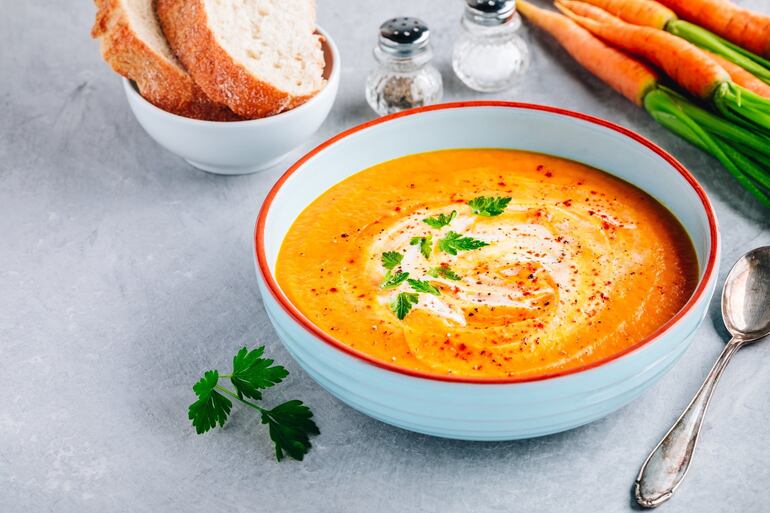 Sopa de zanahorias.