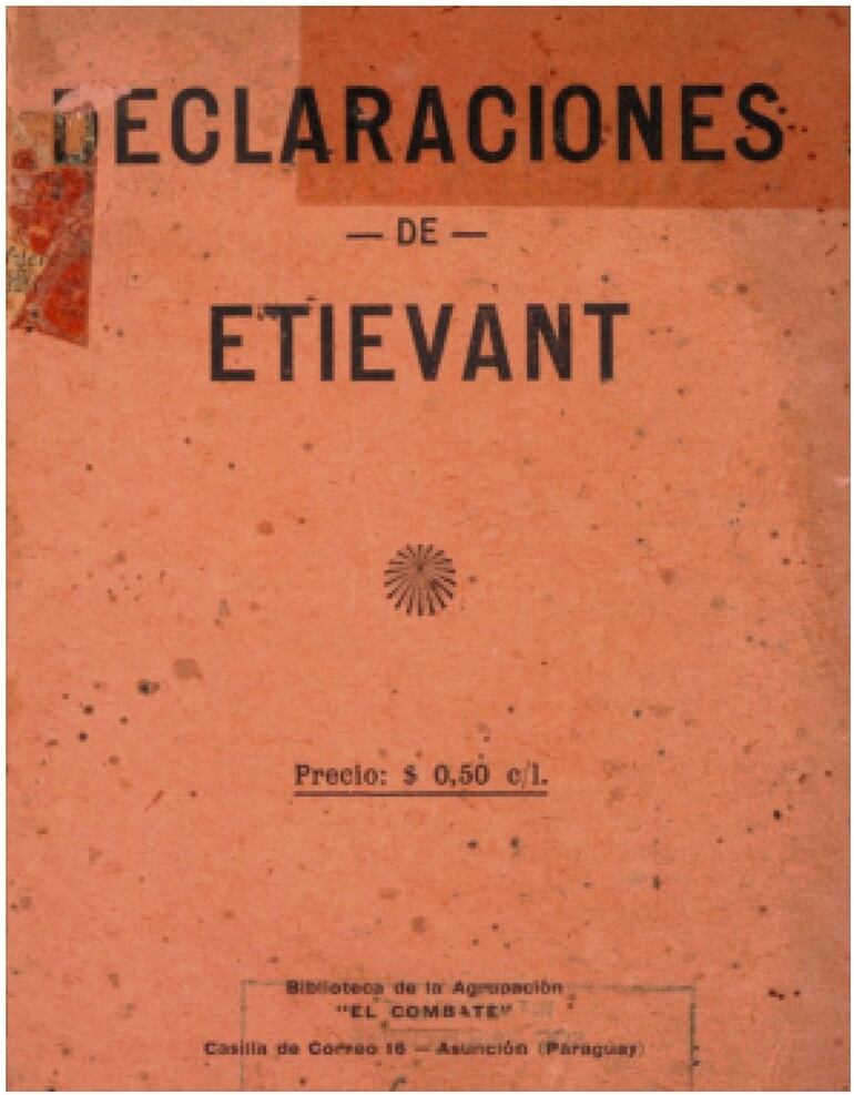 Tapa del libro "Doce pruebas de la inexistencia de Dios", editado por Agrupación El Combate en Asunción en julio de 1925