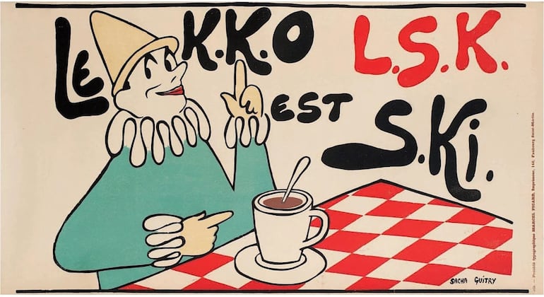 Afiche de Sacha Guitry para el cacao Elesca, 1911