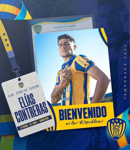 Elías Contreras, uno de los seis argentinos en el plantel 2025 del Sportivo Luqueño.