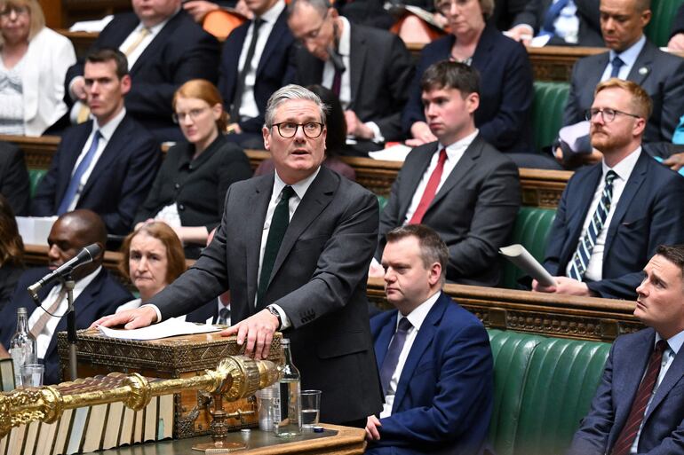 Líder del laborismo británico, Keir Starmer durante una sesión en el parlamento. 