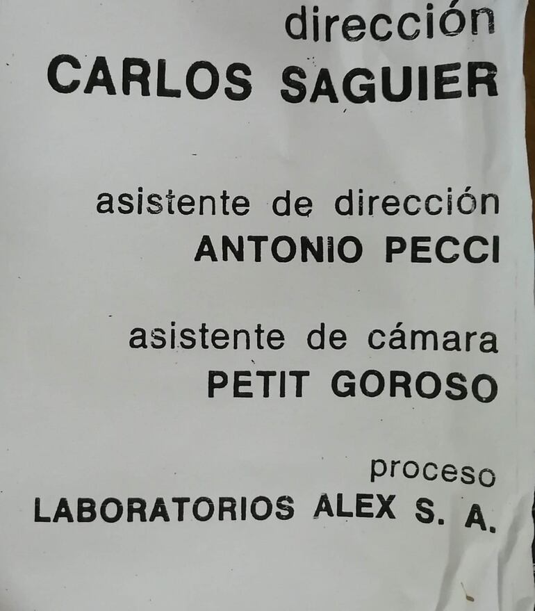 Ficha técnica de quienes trabajaron en El Pueblo (Cortesía de Antonio Pecci).