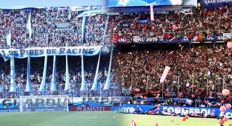 Racing y Colón, ambos clubes de Argentina, trajeron más de 30 mil hinchas a Paraguay para las finales de la Copa Sudamericana 2024 y 2019, respectivamente.