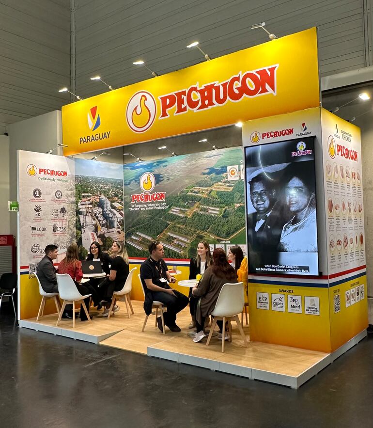 Stand de Pechugon montado en la feria mundial Anuga, realizada en Colonia, Alemania.