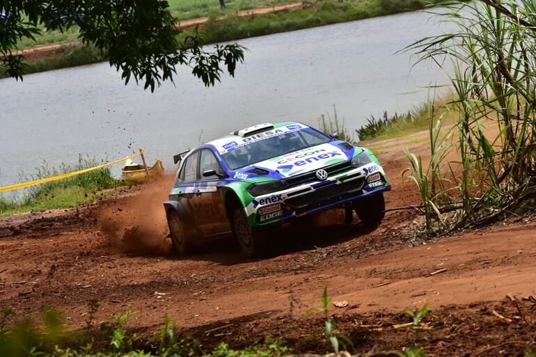 El VW Polo GTI R5 de Augusto Bestard y José Díaz en el Rally de Caaguazú 2023.