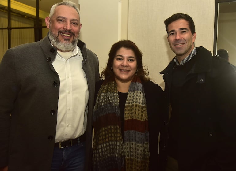 Gabriel Rubbini, Drusila Cristaldo y Eduardo Rojas.