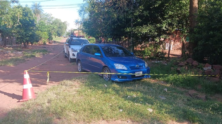 Vehículo con el que los jóvenes aprehendidos en San Lorenzo intenteron robar una moto.