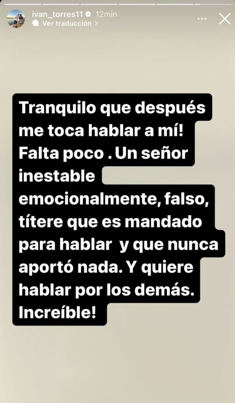 Iván Torres, vía Instagram.