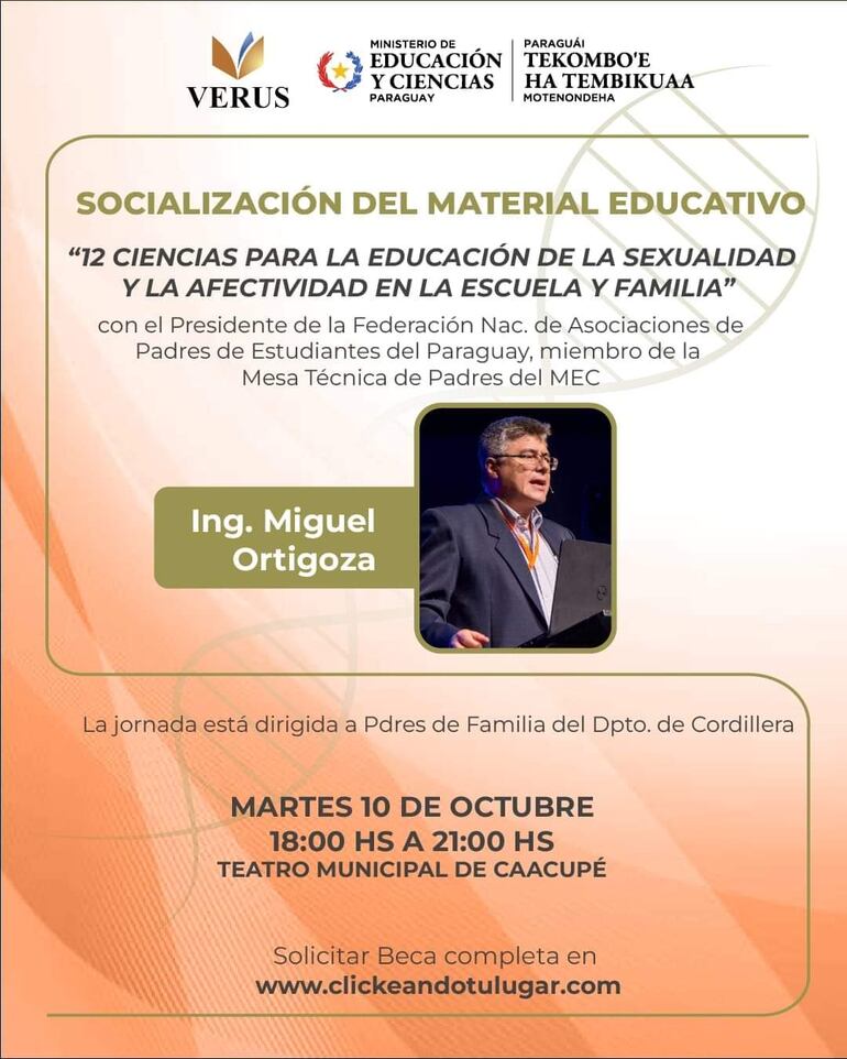 El MEC apoya las charlas sobre educación sexual, del pastor autodenominado "provida" Miguel Ortigoza.