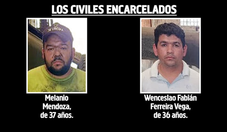 Melanio Mendoza y Wenceslao Fabián Ferreira Vega, presos por el asalto en Caacupé.